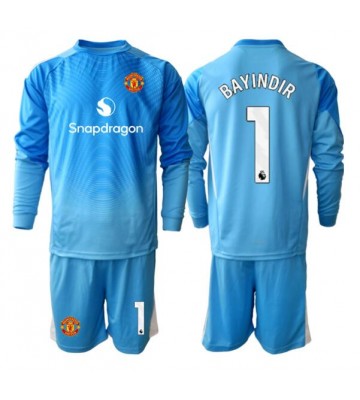 Manchester United Altay Bayindir #1 Portero Primera Equipación Niños 2025-26 Manga Larga (+ Pantalones cortos)